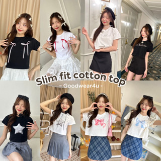 Goodwear4u | เสื้อยืด slim fit ผ้า cotton 100% น่ารักมากกก💕