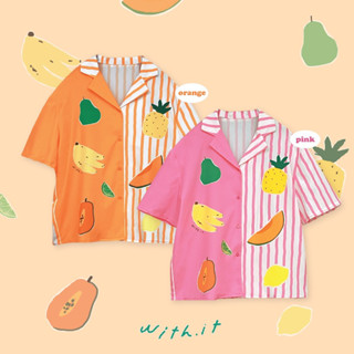 with.it.store - TPW0142 fruity tutti shirt เสื้อเชิ้ตฟรุตตี้ ตุ๊ตตี้