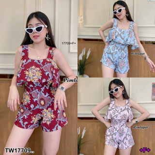 KT17709 Set 2 ชุดเซ็ท 2ชิ้น สายใหญ่อกระบา+ กางเกงขาสั้นเอวสูง#ชุดเที่ยวทะเล #ชุดสงกรานต์ #ชุดรับซัมเมอร์