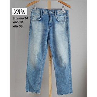 ZARA Embellished Straight Leg Jeans แท้ มือสอง