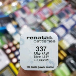 ถ่านกระดุม Renata 337, SR416SW  1.55V จำนวน 1ก้อน ของใหม่ ของแท้