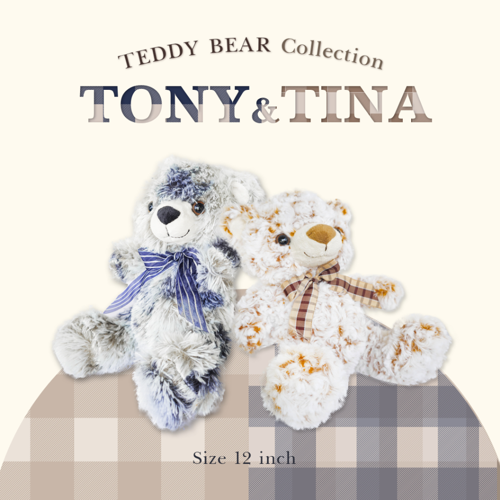 Quality Living Asia: Tony &amp; Tina Teddy Bear Collection ตุ๊กตาหมี ตุ๊กตาหมีเท็ดดี้ ขนนุ่มนิ่ม ตุ๊กตาหมีพรีเมี่ยม ของขวัญใ