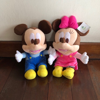 ตุ๊กตา มิกกี้เบบี้ มินนี่เบบี้ ดิสนีย์ ใส่ชุดเอี๊ยม Baby Mickey | Baby Minnie Disney ขนาด 14 นิ้ว