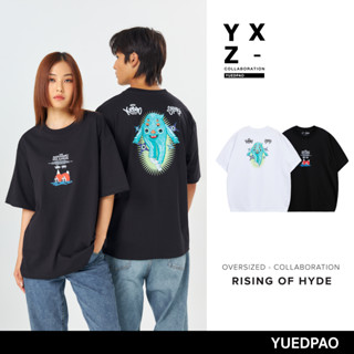 Yuedpao x Sabart ยอดขาย No.1 รับประกันไม่ย้วย 2 ปี เสื้อยืดเปล่า เสื้อยืด Oversize Collab Rising of Hyde