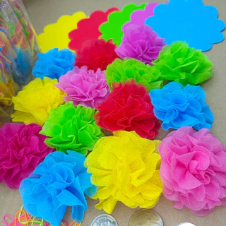 กระดาษสาห่อเหรียญโปรยทาน รุ่นคละสี1,000แผ่น พร้อมหนังยาง มี10ถุง ถุงละ100แผ่น ใช้พับใส่เหรียญโปรยทานงานทำบุญ งานบวช