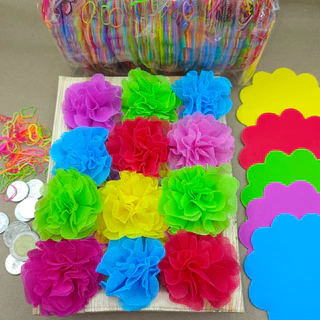 กระดาษสาห่อเหรียญโปรยทาน รุ่นคละสี1,000แผ่น พร้อมหนังยาง มี10ถุง ถุงละ100แผ่น ใช้พับใส่เหรียญโปรยทานงานทำบุญ งานบวช