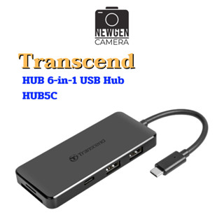 เครื่องอ่านการ์ดและอุปกรณ์ช่วยถ่ายโอนไฟล์ Transcend HUB 6-in-1 USB Hub HUB5C ประกันสินค้า 2ปี