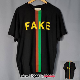 Gucci t-shirt Fake not unisex เสื้อยืด แขนสั้น กุชชี่ โอเวอร์ไซส์ สีดำ ของแท้