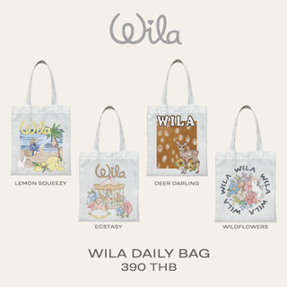 Wila-Wila Daily Bag กระเป๋าแคนวาสลดโลกร้อน มี 4 ลาย Lemon Squeezy,Deer Darling,Ecstasy,Wildflowers