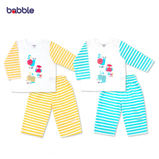 BABBLE ชุดเด็ก ชุดไปเที่ยวเด็ก แบบแขนยาวขายาว อายุ 3 เดือน ถึง 2 ปี คอลเลคชั่น Lets have Fun (สีส้ม , สีเขียว) (BSL)