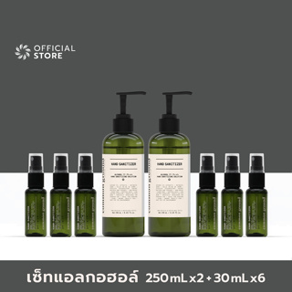 [Extreme Hand Sanitizer Set] Common Ground Alcohol Hand Sanitizer 250mlx2 + Spray 30mlx6 แอลกอฮอล์ทำความสะอาดมือ 77.7% คอมมอน กราวด์ + สเปรย์ (ขวด250mlx2+สเปรย์30mlx6) [Organics Buddy]