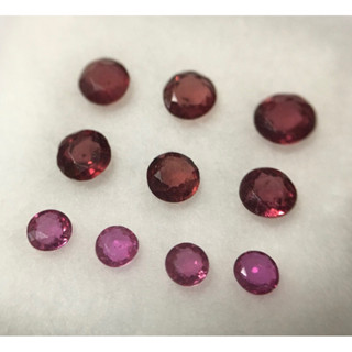 RUBY ทับทิมแท้ สีแดงสด 3.2-3.5 มม. สีชมพูหวานจัด 2.5 มม. พลอยเหลือคัด สีสวยไฟดีม๊าก เหมาะเก็บเป็นอะไหล่จ้า