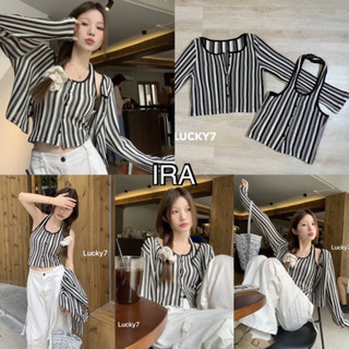 BY IRA  ซื้อในไลฟ์ลด50% New york 2-Piesce เสื้อSet ไหมพรมเนื้อผ้าถักทออย่างดี 2ชิ้น ด้านในคล้องคอน่ารักสุดดด