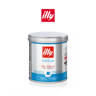 ILLY เมล็ดกาแฟคั่วบด DECAFFEINATED - 125 กรัม/กระป๋อง GROUND COFFEE DECAFFEINATED - 125 GRAMS