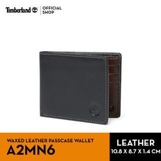 Timberland Mens Waxed Leather Passcase Wallet กระเป๋าสตางค์หนังแท้ (A2MN6)