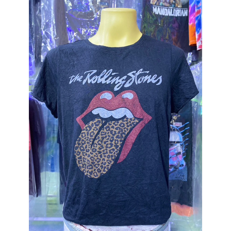 เสื้อวง The Rolling Stones Leopard Tongue Official Tee T-Shirt Mens Unisex ไซส์ M