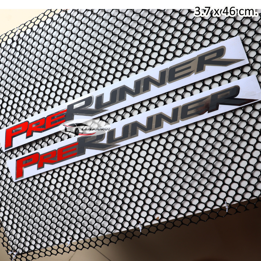 sticker 1 คู่ สติ๊กเกอร์ PRE RUNNER พรีรันเนอร์ ติดข้างรถ TOYOTA REVO โตโยต้า รีโว่ ขนาด 3.7 x 46 cm