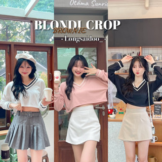 BLONDIbrownie Crop - เสื้อครอปคอวีทูโทน