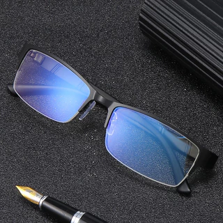 COD❤️พร้อมส่ง-เข้าแว่นตาป้องกันแสงสีฟ้าคอมพิวเตอร์แฟชั่นแว่นสายตาสั้นที่มีความคมชัดสูงสำหรับผู้ชายแว่นสายตายาวผช-a.one