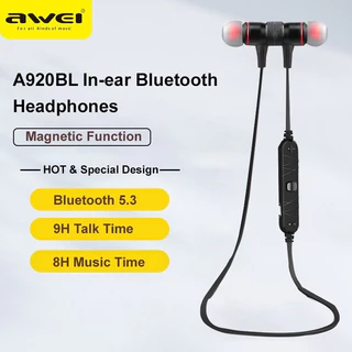 [แพ็คใน 30 นาที] AWEI A920BL ไร้สายสมาร์ทกีฬาสเตอริโอบลูทูธหูฟังหูฟังแม่เหล็ก