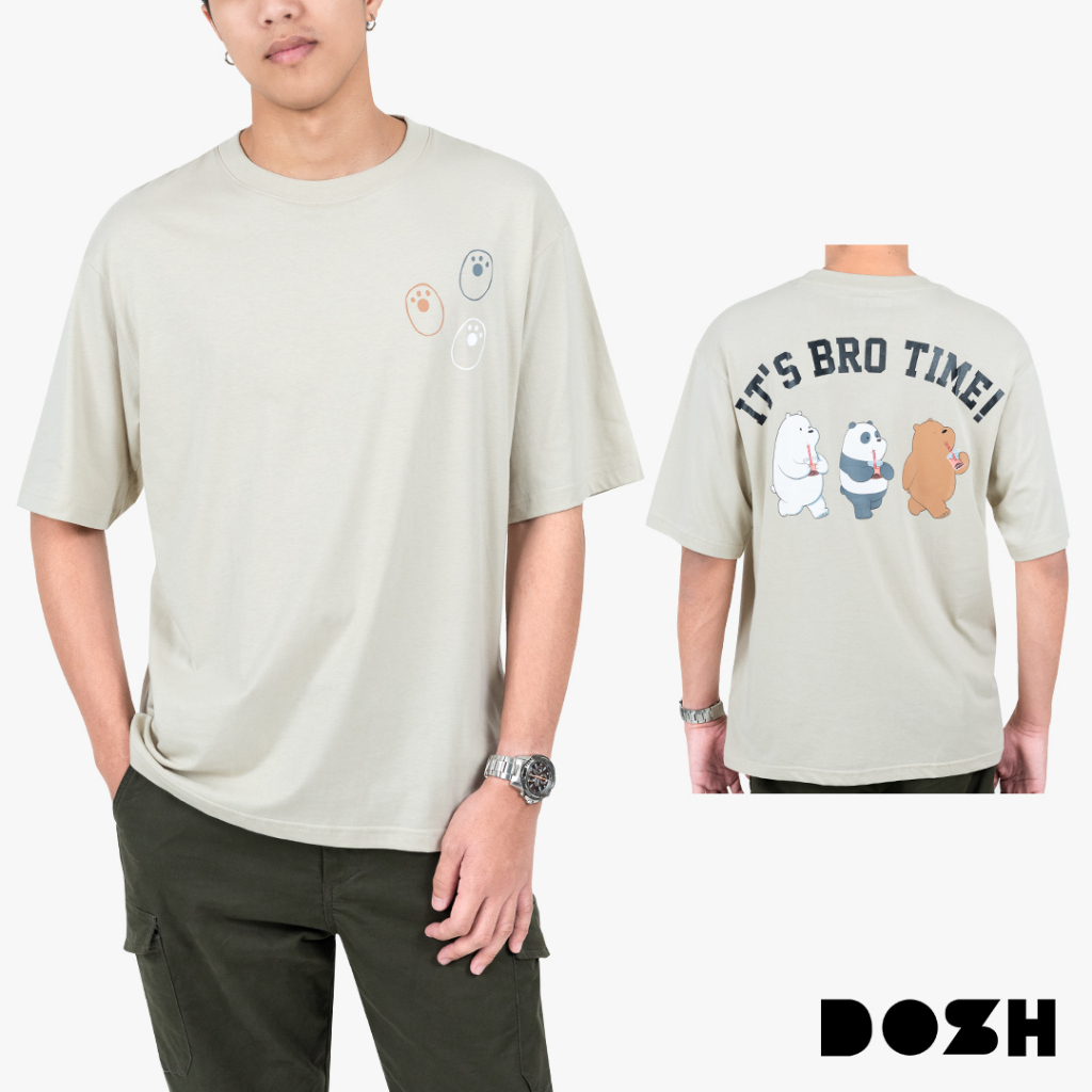 DOSH MEN'S OVERSIZED T-SHIRTS WE BARE BEARS เสื้อยืดโอเวอร์ไซส์ DBBMT5047-LG