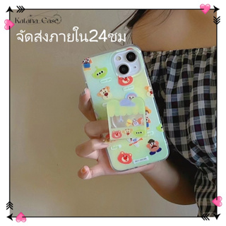 🎐จัดส่งภายใน24ชม🎐เคส for iPhone 11 14 Pro Max Case for iPhone 12 13 ป้องกันการตก การป้องกัน พร้อมขาตั้ง การ์ตูน