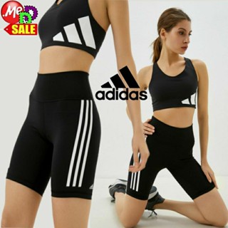 ADIDAS - ใหม่ กางเกงรัดรูปเอวสูง ใส่ออกกำลังกาย/ ปั่นจักรยาน HIGH-RISE OPTIME TRAINICONS 3-STRIPES BIKE SHORT H64228