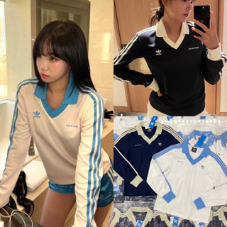 (VL) Adi sleeve top • ⚽️ เสื้อแขนยาวคอปก ช่วงแขนและคอแต่งแถบสีสลับกับตัวเสื้อ เนื้อผ้าคอตตอนหนานุ่ม ผ้าดีมากคะ