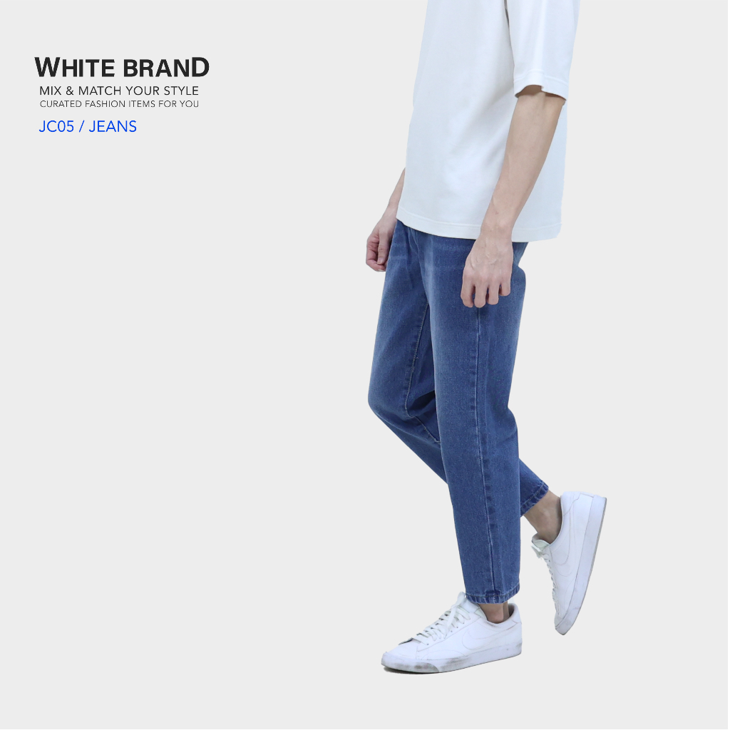 ( 🚀สินค้าพร้อมส่ง ) ยีนส์ทรงกระบอกเล็ก สีเข้ม ปลายขาไม่ตัด สไตล์ 🇰🇷JC05