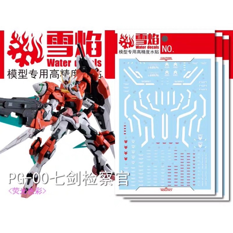 ดีคอลน้ำ SF PG 02-2 DECAL PG 1/60 00 Gundam Seven Sword/G [Inspection Colors]