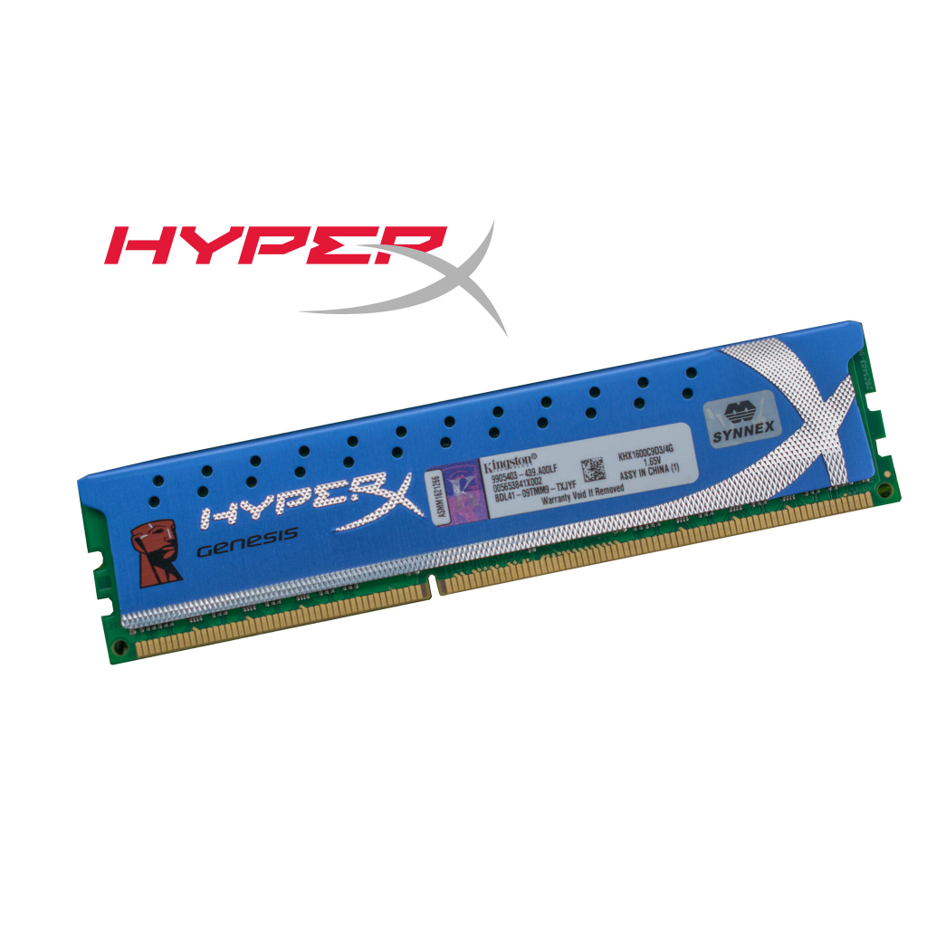 Ram DDR3 PC Bus1600 HyperX Genesis 4GB ยี่ห้อ Kingston (KHX1600C9D3/4G) สีฟ้า ประกัน L/T Synnex ทุกๆ สาขา