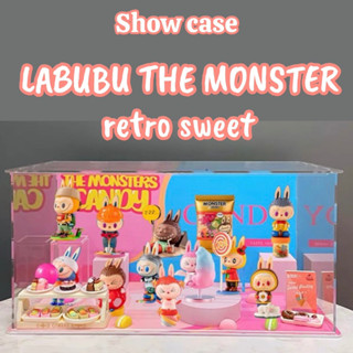 ตู้โชว์ LABUBU THE MONSTER RETRO SWEET🧁🍩 กล่องอคิลิค พร้อมอุปกรณ์ประกอบฉาก