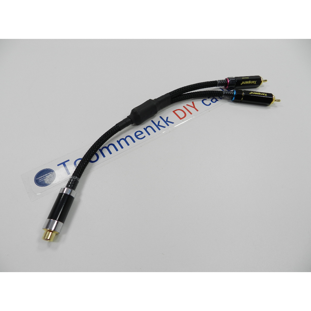 ชุด สายวายแปลงเข้าหัวเสียบ RCA ตัวเมีย 1ช่อง ออกตัวผู้ 2ช่อง.. Y-cable 1Rca Female to 2Rca Male (รุ่