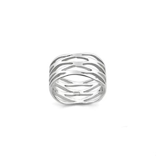 Silver thai Jewelry  แหวนเงินซ้อนเรียบหรู / Silver Elegance Layered Band Ring PLSRG118