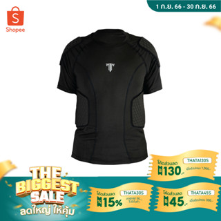 ชุดรัดกล้ามเนื้อ เสื้อกล้าม แขนสั้น กางเกง ฟองน้ำรังผึ้งกันกระแทก THATA (Compression Vest&amp;Short Pad)