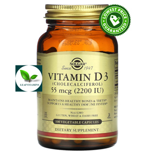 SOLGAR Vitamin D3 (Cholecalciferol) 55 mcg (2200 IU) / 100 Vegetable Capsules