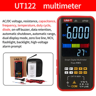 แท้ ส่งจากไทย UNI-T สมาร์ทมัลติมิเตอร์แบบดิจิตอล UT121A UT121B UT122 AC DC เครื่องทดสอบแรงดันไฟฟ้ามัลติมิเตอร์ True R
