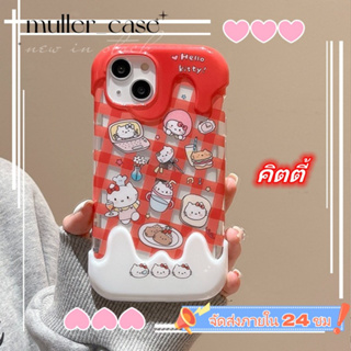 📦จัดส่งภายใน 24 ชม📦เคสไอโฟน 11 14 Pro Max น่ารัก คิตตี้ ขอบเนย ป้องกันการตก เคส iphone 12 13 Pro Case for iPhone