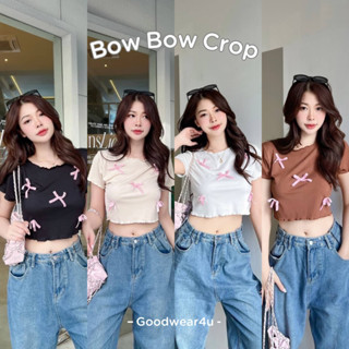 Goodwear4u |  Bow Bow Crop เสื้อครอปโบว์กำมะหยี่ 🎀✨