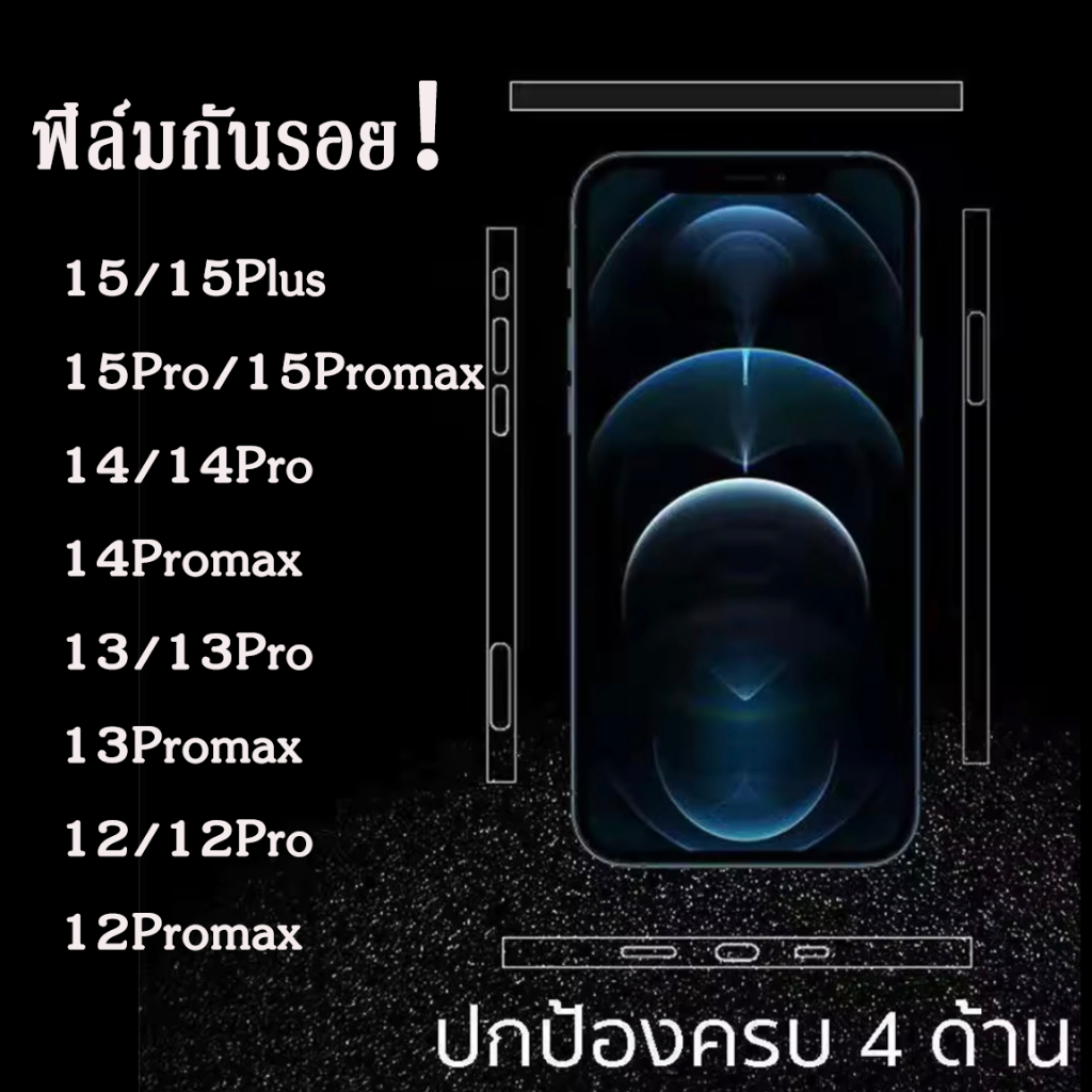 | พร้อมส่งจากไทย | ฟิล์มกันรอย ขอบข้าง กันรอยรอบตัวเครื่อง สำหรับiPhone 13 Pro max 12 Mini /12 15 Pro Max /14 Pro max