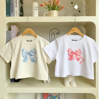 HELLOO Ribbon (ribbon)  เสื้อครอปลายน้องโบว์น่ารักมาก