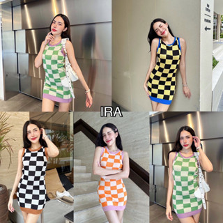 BY IRA Mini dress มินิเดรสตัวสั้นลายตาราง!!! ทรงฮอตปรอทแตก