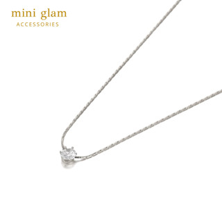 Miniglam Crown CZ Pendant Necklace สร้อยคอมงกุฎเพชรคริสตัล สีเงิน - Holiday Edition