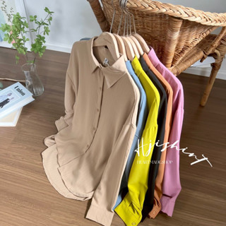 hji shirt✨🛋️(สินค้าพร้อมส่ง)เสื้อเชิ๊ตทรงโอเวอร์ไซส์กระดุมยาวผ้านุ่มมาก〰️