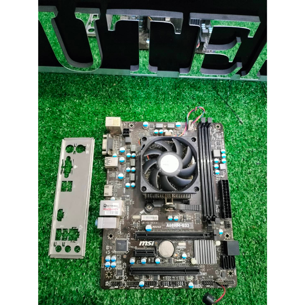 Mainboard มือสอง FM2 MSI มีฝาหลัง +CPU AMD A8-6600K พร้อมซิงค์พัดลม