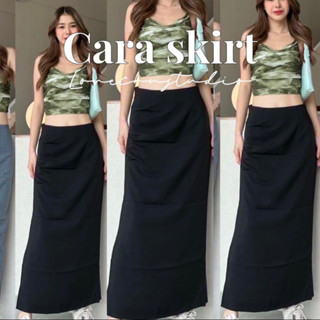 Cara skirt กระโปรงยาว ผ้าสโน ผ่าข้าง