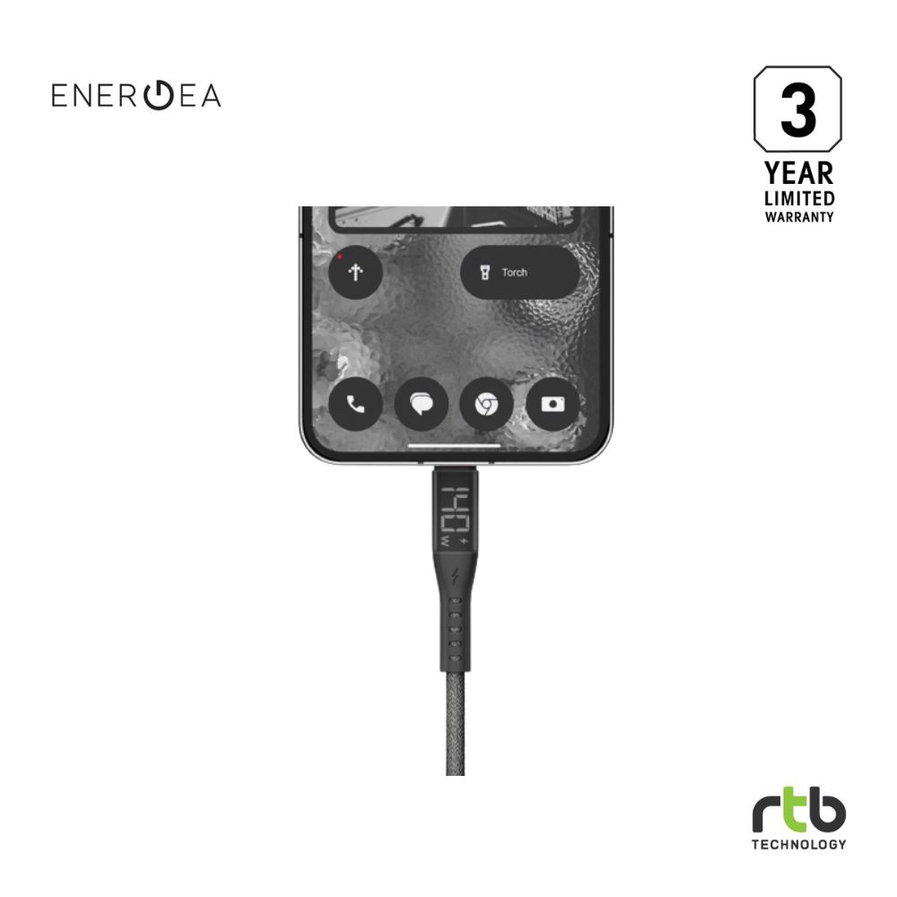 Energea สายชาร์จ ไอโฟน USB C to USB C ชาร์จเร็ว มีไฟบอกสถานะ Digital Display ยาว 1.5M รุ่น Flow - รูปที่ 5