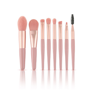 แปรงเครื่องสำอาง ชุดแปรงแต่งหน้า ที่ลงรองพื้น Makeup brush 8 ชิ้น ขนนุ่ม แบบพกพา 2สี ชมพู เทา Unitedmart_