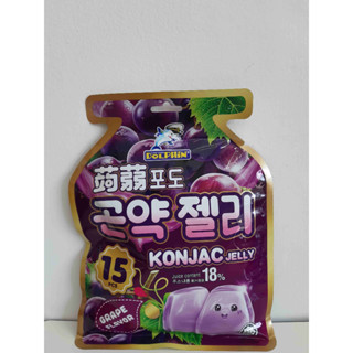 เยลลี่ผลไม้ Captain Dolphin Konjac Jelly 20g รสองุ่น 1 ห่อมี 15 ชิ้น