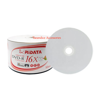 แผ่นดีวีดี Ridata DVD-R Printable 4.7GB 16x/120min (50 แผ่น)